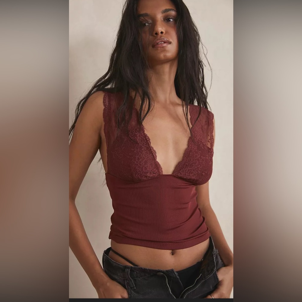 Free People Power Play Cami in Bittersweet Size Small $58 Retail NWT